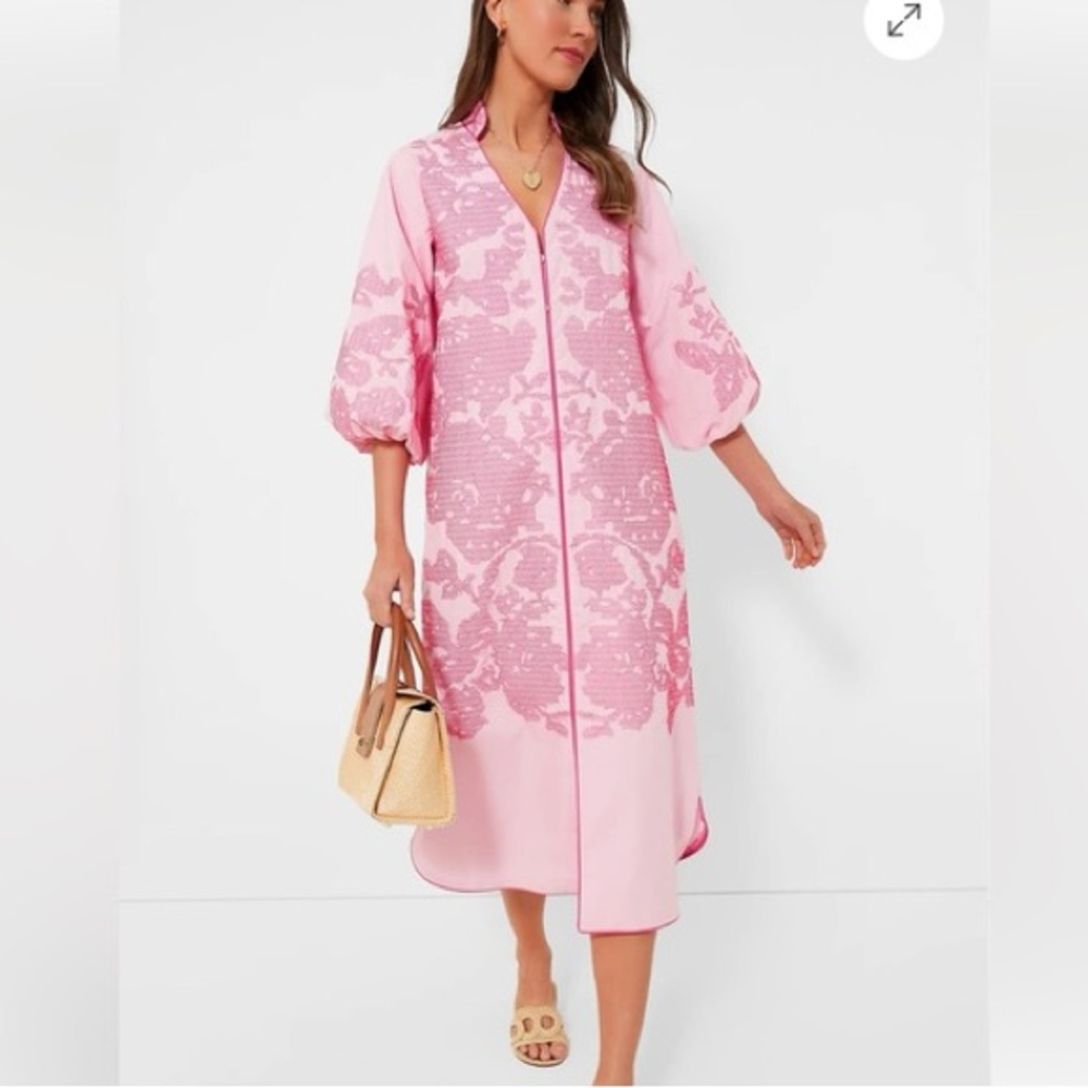 Hyacinth House pink embroidered caftan dress